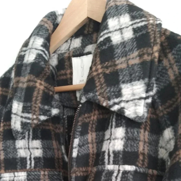 Joie Zip Front Printed  Plaid Jacket - Picture 6 of 7